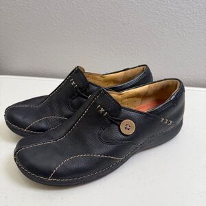 Clarks Womens Shoes Size 8 Shoes Leather Black Unloop Removable Comfy $120 msrp
